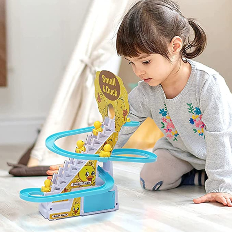 Đồ Chơi Xe Hơi Vịt Leo Cầu Thang Có Nhạc Và Đèn Nhấp Nháy Thú Vị Cho Trẻ Em Khuyến Mãi Colo