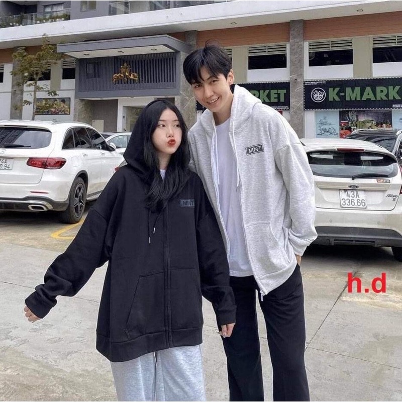 Áo khoá mũ phản Quang Mint cotton HD12