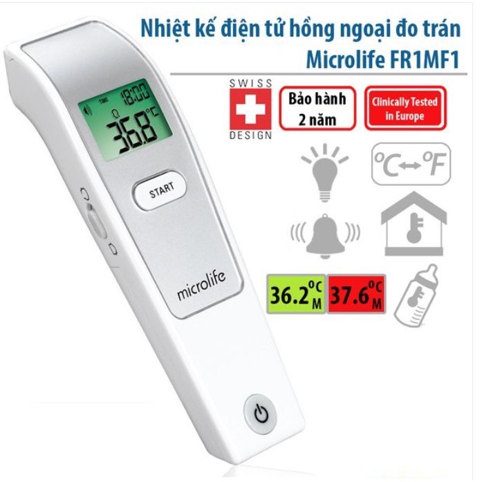 [Mã SR11JUNE5 giảm 20K đơn 50K] Nhiệt kế điện tử Hồng ngoại đo trán Microlife FR1MF1 Chính hãng