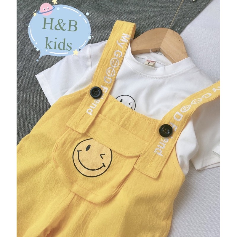 Yếm Mặt Cười Kèm Áo Coton Mềm Mịn Cho Bé