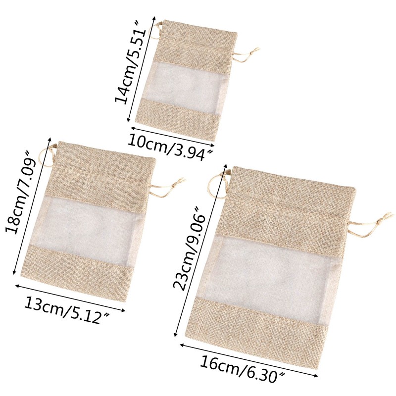 Túi vải bố lanh dây rút đựng đồ dùng mỹ phẩm đa dụng