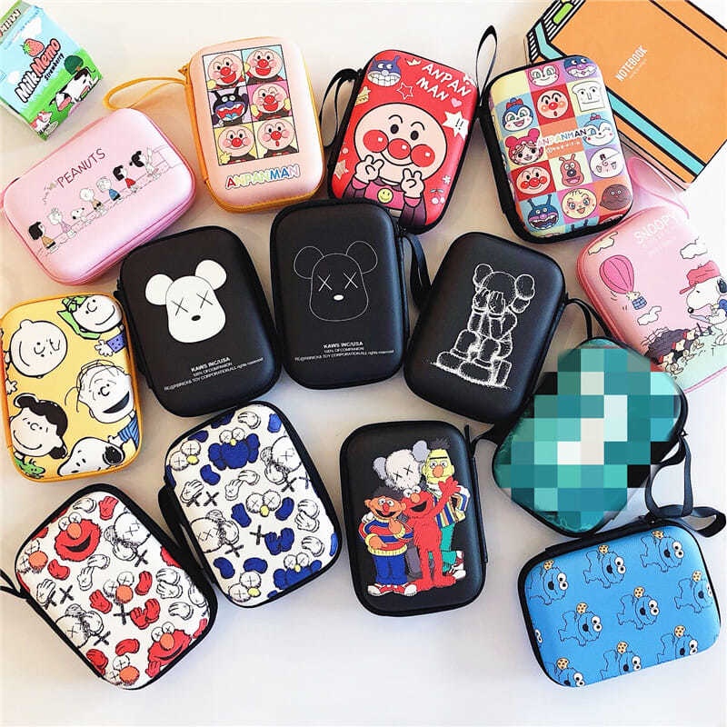 Hộp Đựng Tai Nghe / Dây Cáp USB / Chìa Khóa Họa Tiết Hoạt Hình Snoopy Cậu Bé Bút Chìa Khóa Nhỏ Gọn Hộp lưu trữ số cầm tay14*10cmGói cầm tay