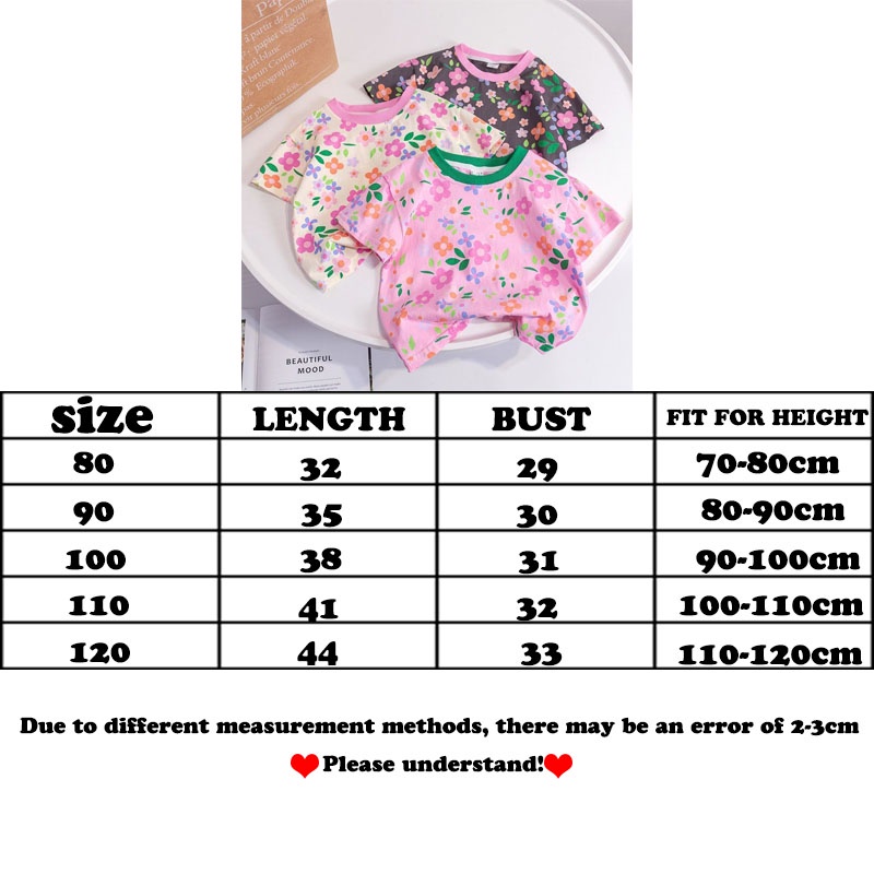 Áo Thun Ngắn Tay Dáng Rộng Họa Tiết Hoa Phong Cách Hàn Quốc Mới