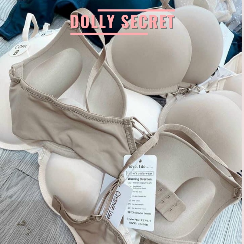 Áo lót đúc su sữa mút kép có gọng siêu nâng ngực đẩy ngực đệm dày chống chảy xệ hàng xuất màu trơn DOLLY SECRET A11 | BigBuy360 - bigbuy360.vn