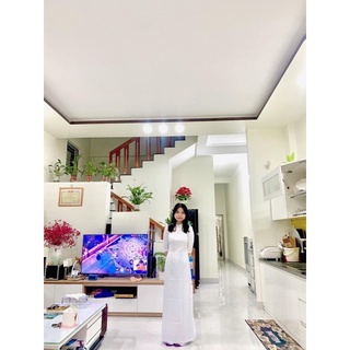 áo dài nữ sinh lụa màu trắng xanh