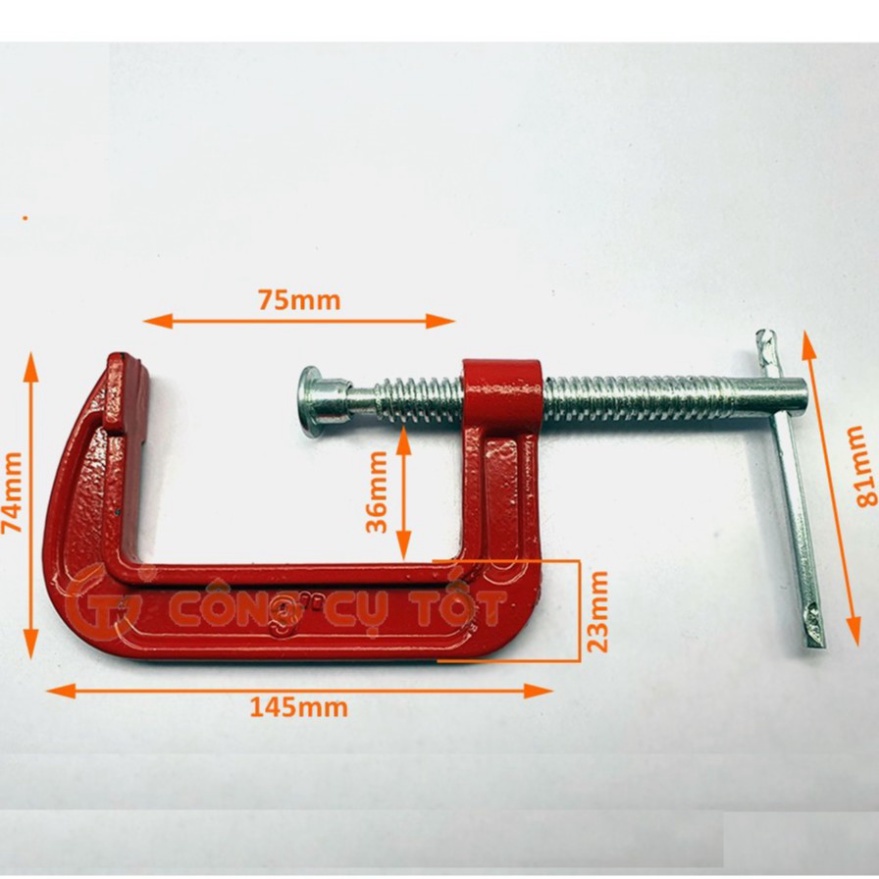 Vam gang chữ C màu đỏ 3 inch