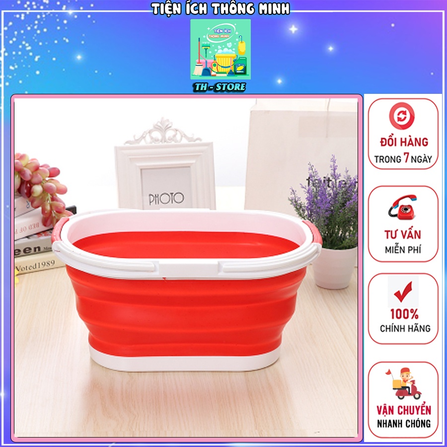 Chậu rửa silicon gập gọn. Thau chậu gấp gọn tiện dụng, rửa mặt, rửa chân, rửa chén bát, giặt đồ, tắm cho bé. - SH12