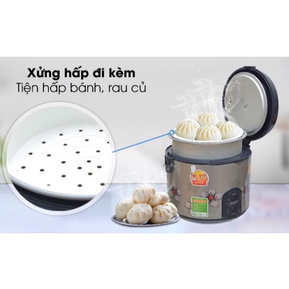 Nồi cơm điện Sharp 2.2 lít KS-R231STV-trưng bày 97-99% , sản xuất tại Thái Lan lòng nồi phủ chống dính