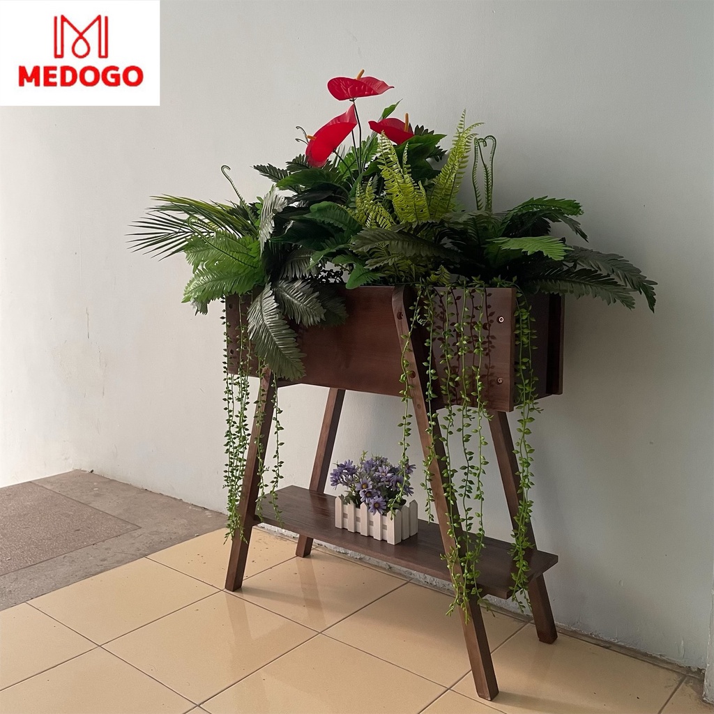 Chậu gỗ MEDOGO trồng cây nâng cấp, chậu trồng cây trang trí-02