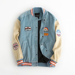 (2 MÀU) ÁO BOMBER MLB NY VẢI NHUNG TĂM