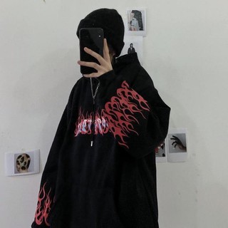 Áo Hoodie In Hình Ngọn Lửa Thời Trang Hàn Quốc