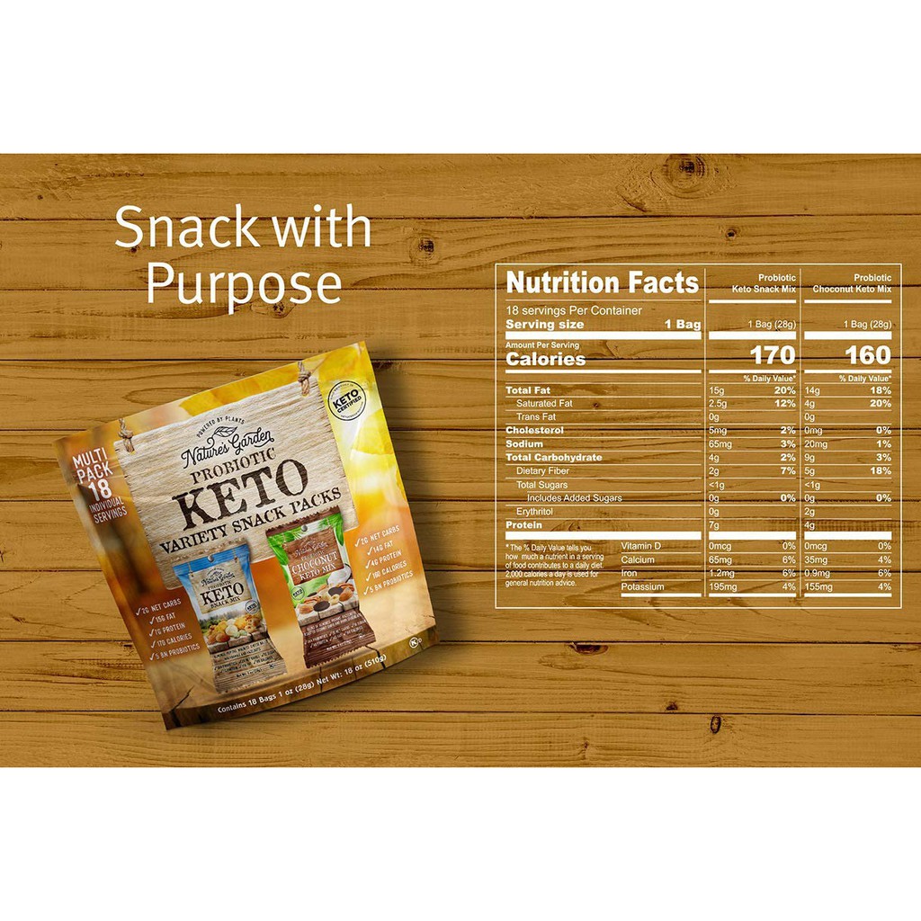 Keto snack - 18 gói hỗn hợp hạt ăn vặt gồm 7 loại hạt, dừa sấy, chocolate, phô mai sữa chua cho người ăn kiêng.