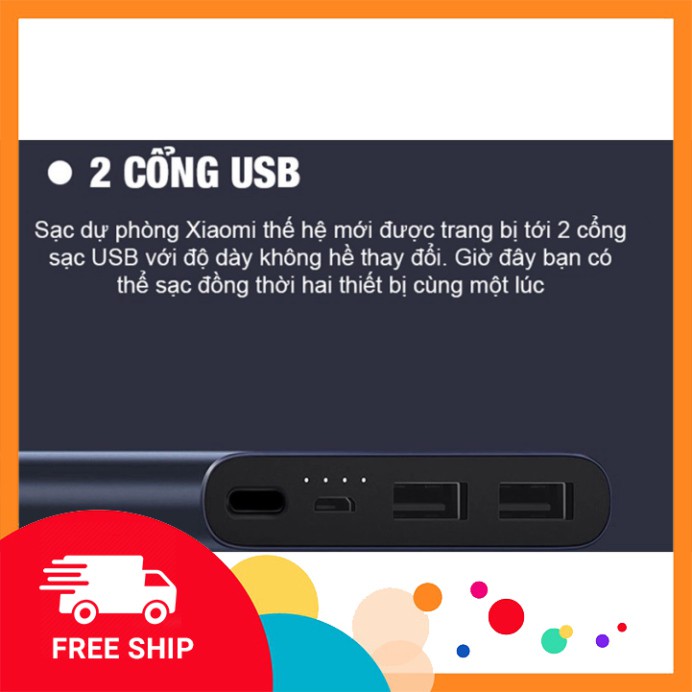 Chính Hãng Sạc Dự Phòng Xiaomi Mi Gen 2S 10000mAh - Pin sạc dự phòng Polymer 10.000mAh Xiaomi Mi Power Bank 2 - BH lỗi 1