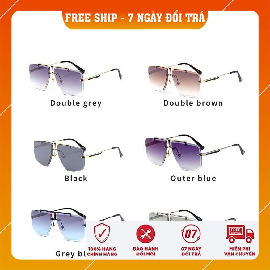 Kính Mát❤️FREESHIP❤️Kính Râm Thời Trang Nam Không Viền Mắt Vuông Hiện Đại Cao Cấp Phân Cực