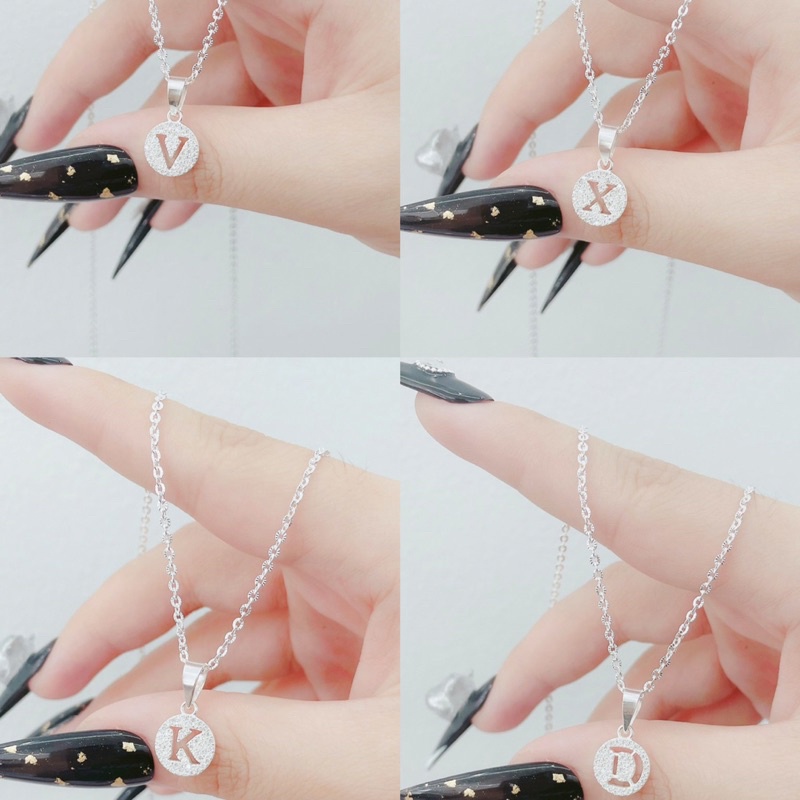 Dây chuyền nữ mặt chữ cái bạc ta - Vàng bạc Khải Khải