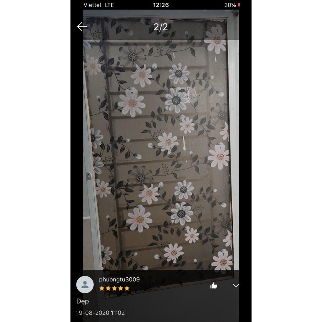 Giấy dán kính mờ khổ 90cm dài đặt theo số lượng x1m mã 9913 hình hoa to