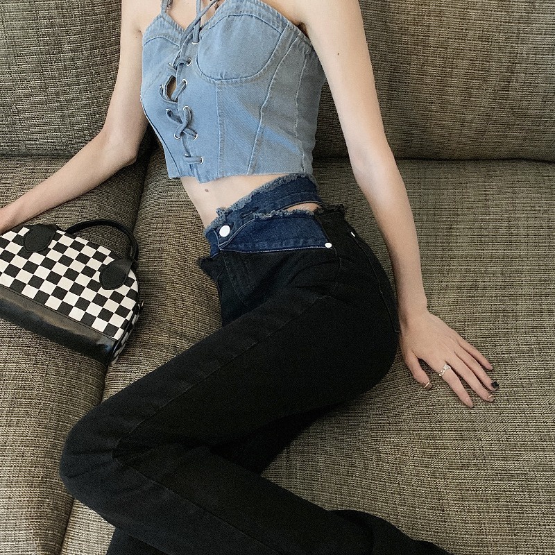 Quần Jean Nữ Ống Loe Lưng Cao Thời Trang