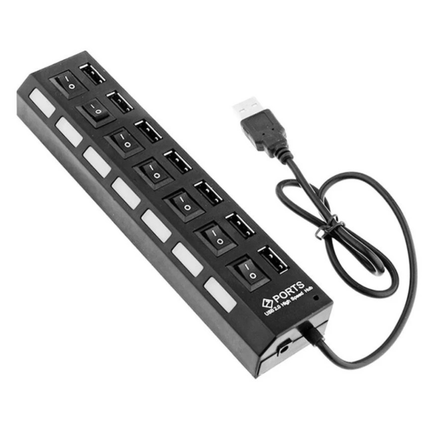 [SALE 10%] Hub usb 7 ports tốc độ 2.0 hình ổ điện có công tắc