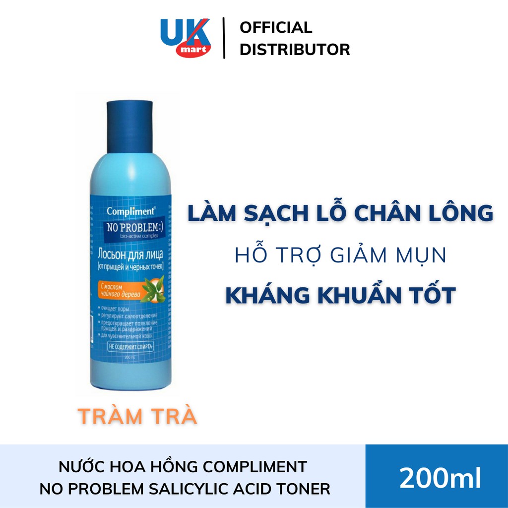 Toner Compliment No Problem Salicylic Acid Làm Sạch Da Kiềm Dầu Giảm Mụn 200ml