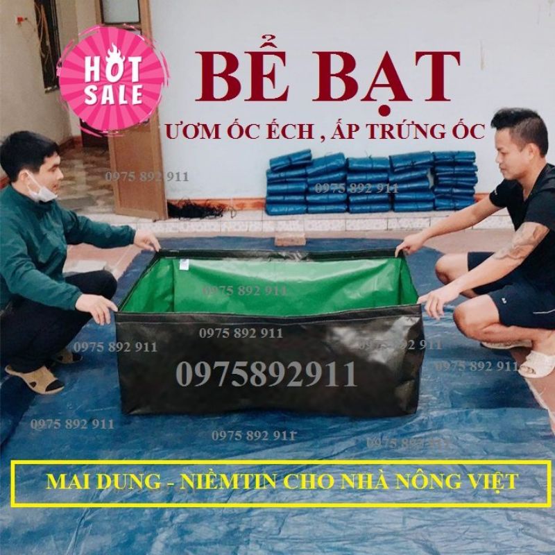 Bể bạt ươm ốc ếch cá - xanh bộ đội