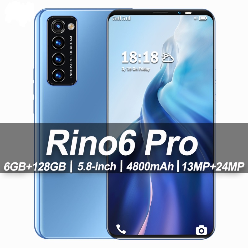 Điện thoại Rino6 pro mới nguyên bản (6G / 128G) bán điện thoại chơi game thẻ kép Android 5G 2022