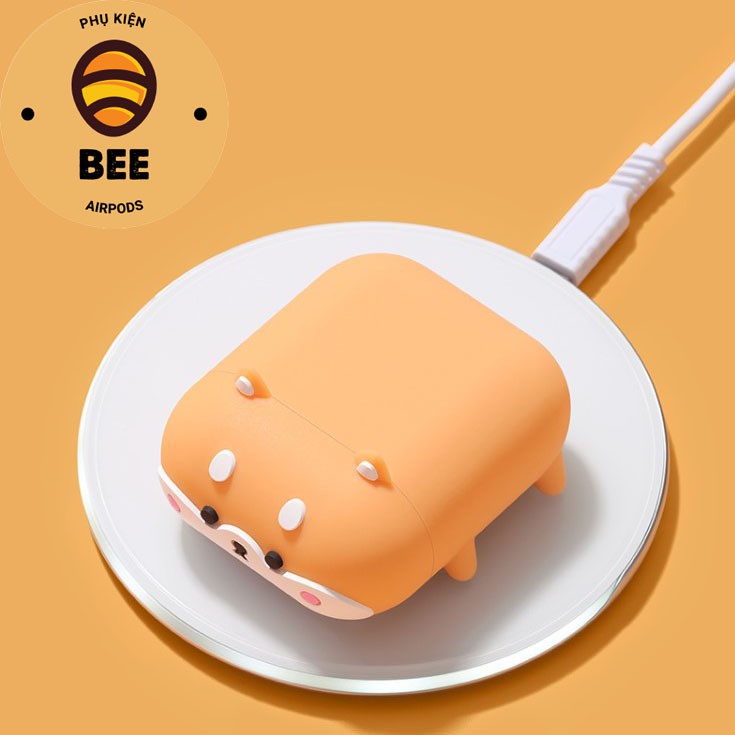 [Hàng Mới Về - Ảnh Thật] Case Airpod 1 2 Pro Vỏ Bao Airpods Đựng Tai Nghe Airpod Hình Cún Shiba Nằm Siêu Cute BEE SHOP