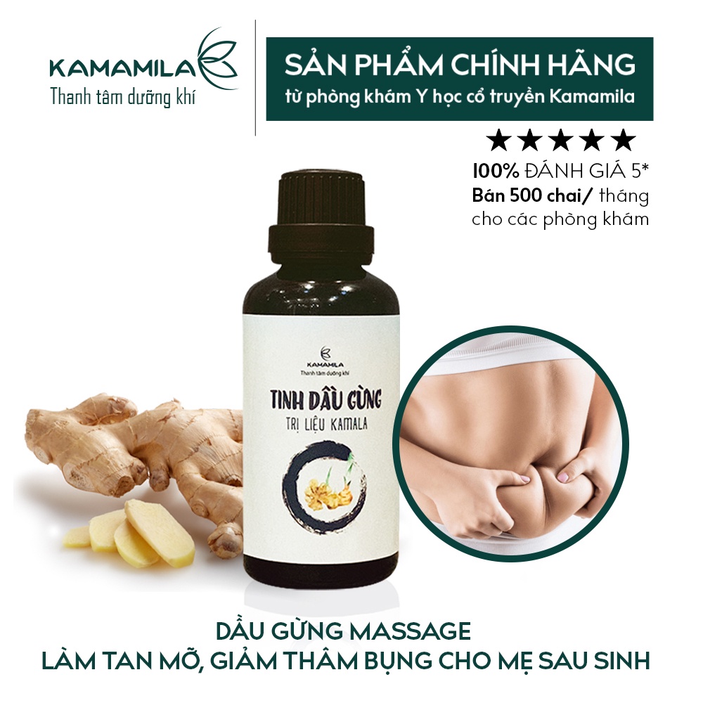 Dầu Gừng Kamala  Hỗ trợ Tan Mỡ, giảm đau xương khớp, giúp giữ ấm cơ thể- 100% từ gừng tươi -Công thức chuẩn Đông Y