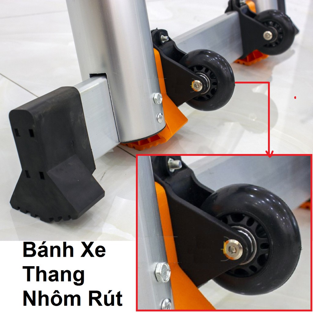 [Giá 1 cái] Bánh Xe Thang Nhôm Rút Giúp Vận Chuyển Thang Khỏe Hơn, Phụ Kiện Thang Nhôm Rút Gọn