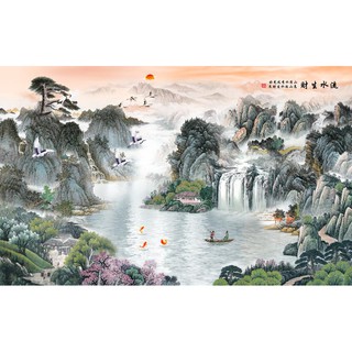 Tranh dán tường HD Thủy mặc HZTU-Vol 2  (82) kim sa