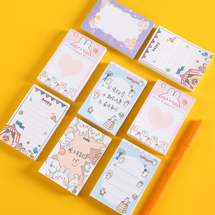 <Ảnh Thật Shop Chụp> Sticky Giấy Note To Do List Ghi Chú 100 Trang Chú Thỏ Cute Teeci588