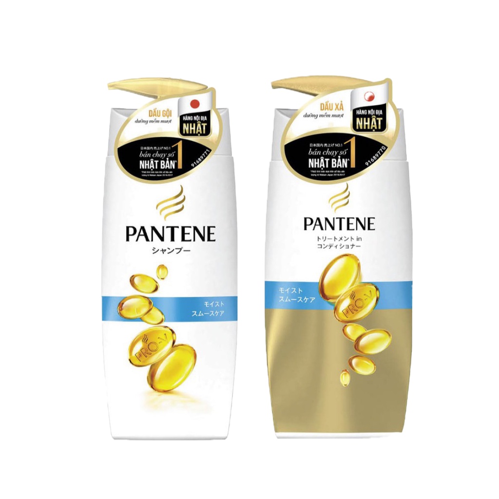 Combo Dầu gội PANTENE Nội Địa Nhật Bản 450ml & dầu xả 400ml dưỡng mềm mượt