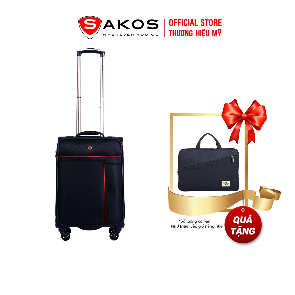 Vali vải du lịch SAKOS PLATINUM 4.5 FG (Size Cabin 52 cm/ 18inch TSA)