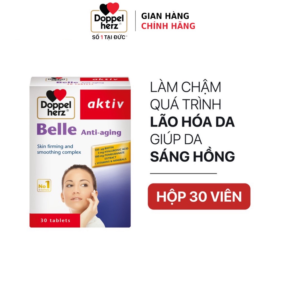 [Chính Hãng] [TPCN Nhập Khẩu] Viên uống làm chậm quá trình lão hoá da, đẩy lùi nám da,nếp nhăn Doppelherz Belle Anti Agi