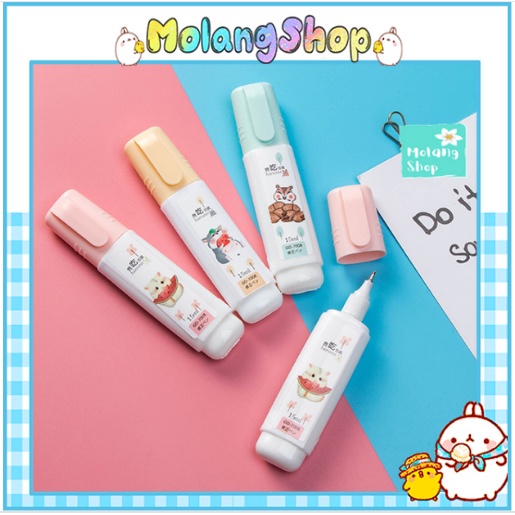 Bút xoá nước, bút xoá cute 15ml nhiều mẫu dễ thương Molangshop