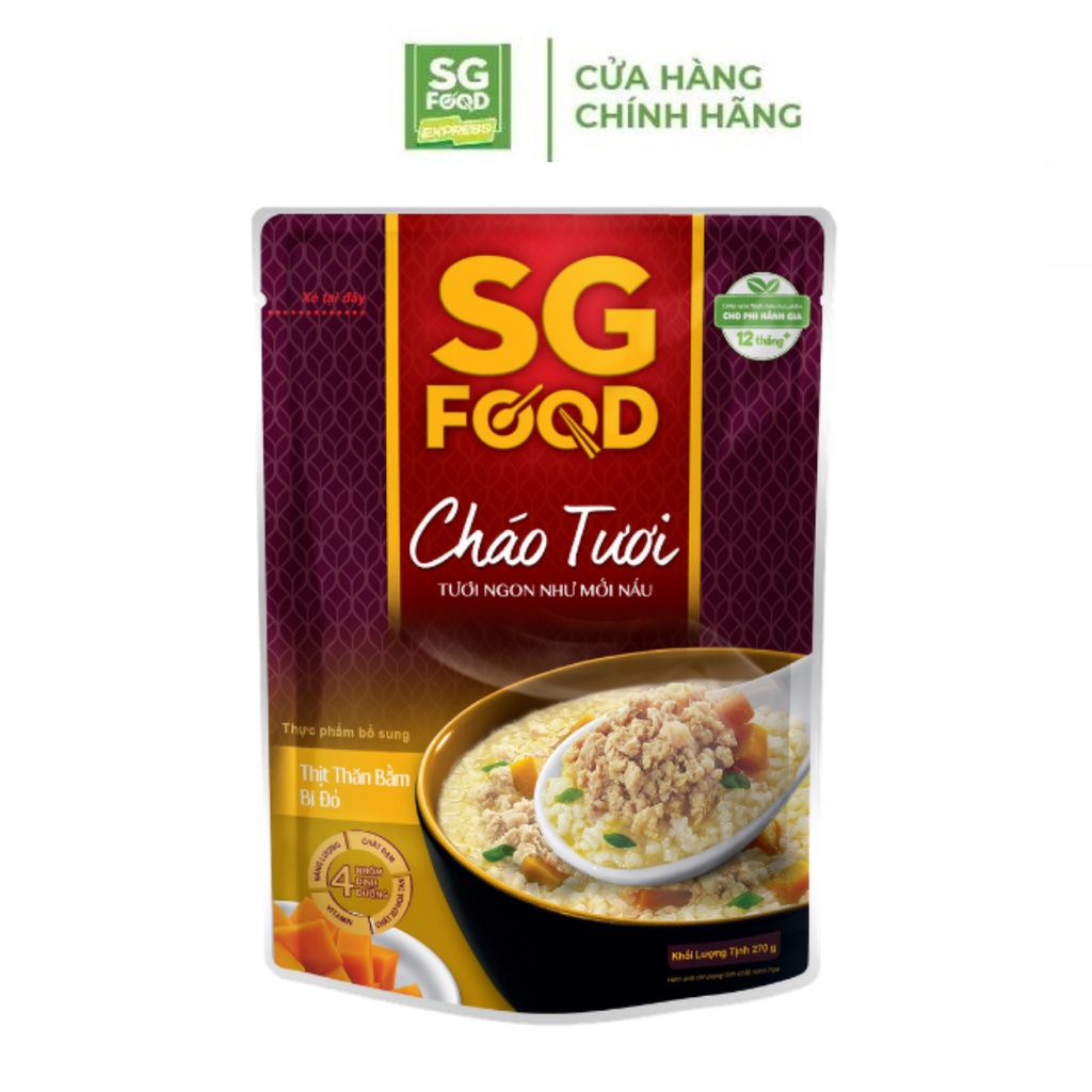 Cháo Tươi Sài Gòn Food Thịt Thăn Bằm &amp; Bí Đỏ 240g