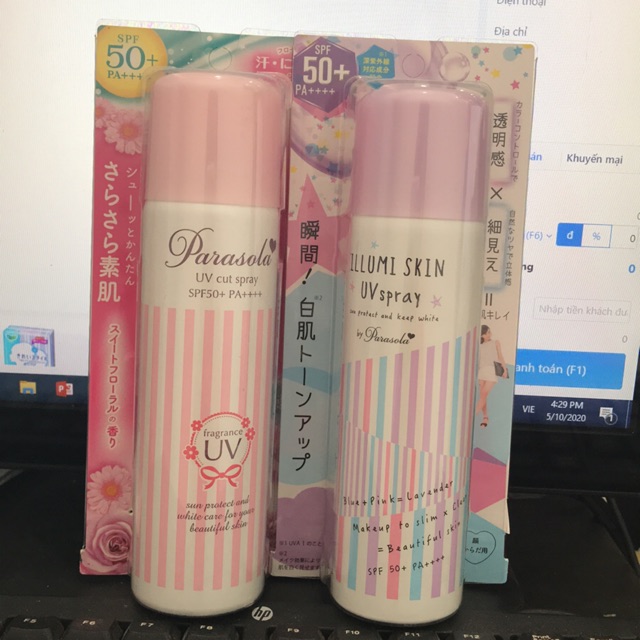 Xịt chống nắng Naris Parasola lllumi Skin UV Spray Nhật Bản 80g