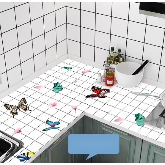 Decal dán bếp tráng nhôm cách nhiệt - Đàn bướm sắc màu ( cắt theo mét )