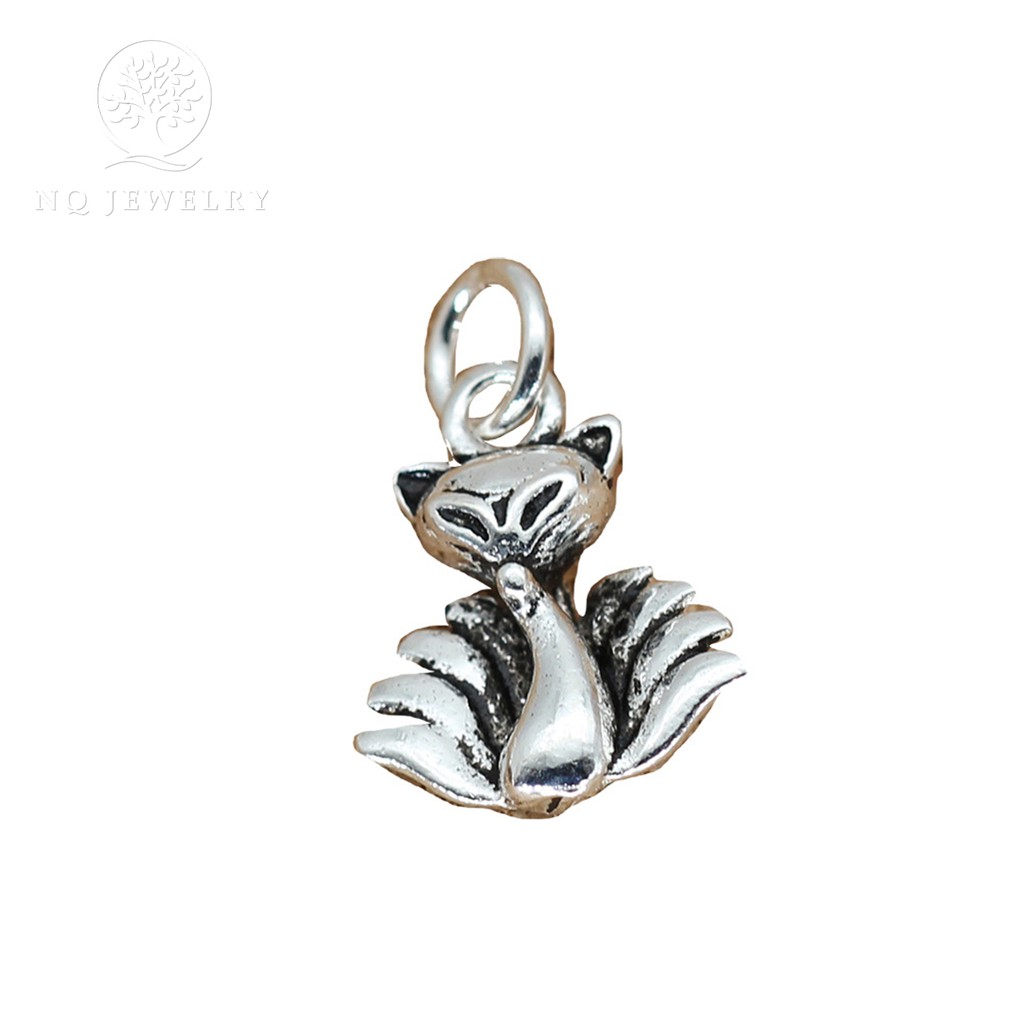 Charm bạc trắng hồ ly treo - NQ Jewelwery