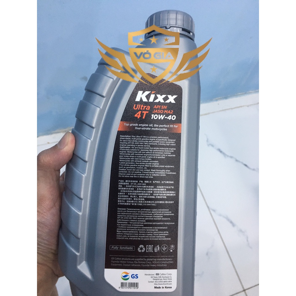 Nhớt Kixx Ultra 4T 10W40 fully Synthetic chai 1L