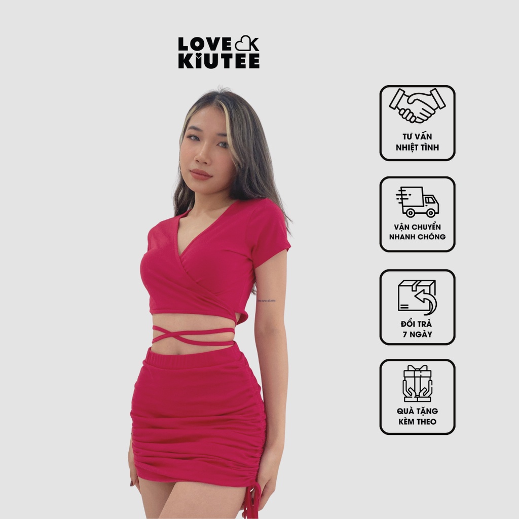 Áo ngắn kiểu cột dây ngang eo Club Croptop nhiều màu LOVEKIUTEE