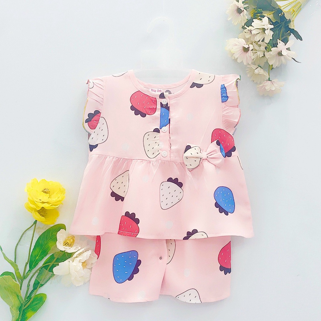 [Bé 9-37kg] Bộ TOLE, LANH CÁNH TIÊN QUẦN ĐÙI BE GÁI - chất vải tole, lanh 2 da mem, mịn không co rút [ Hàng đẹp loại 1]