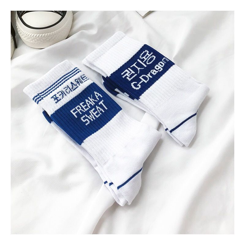 Vớ thể thao kẻ sọc xanh dương thời trang cho nam và nữ