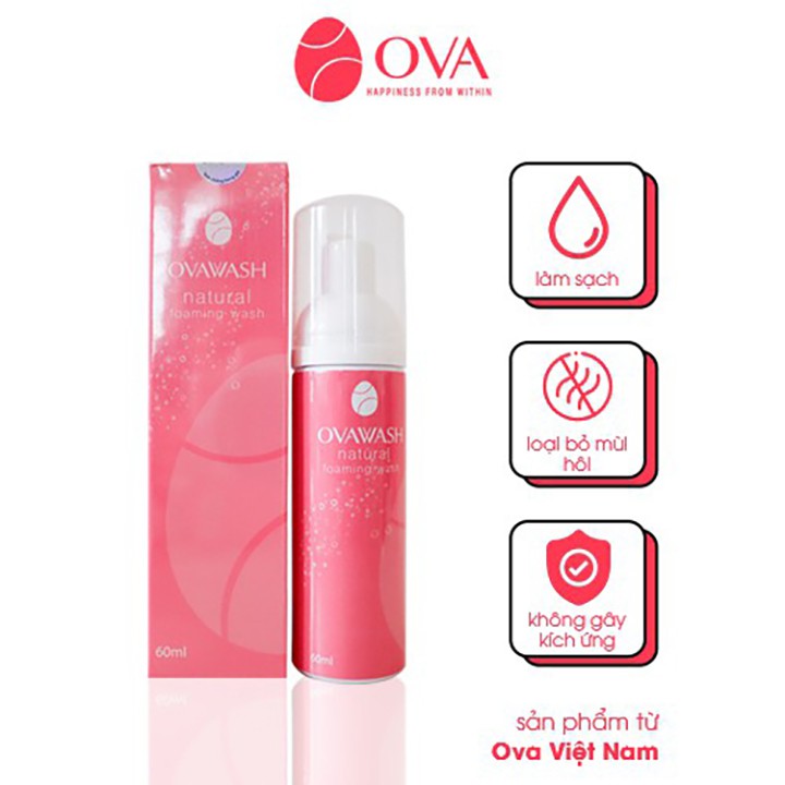 Dung dịch vệ sinh Ovawash 60ml Zuka Beauty ngăn ngừa giảm nguy cơ viêm nhiễm vùng kín