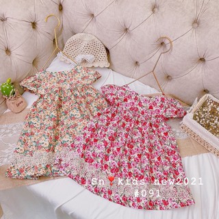 Váy hoa đáp ren cho bé gái (20-30kg)