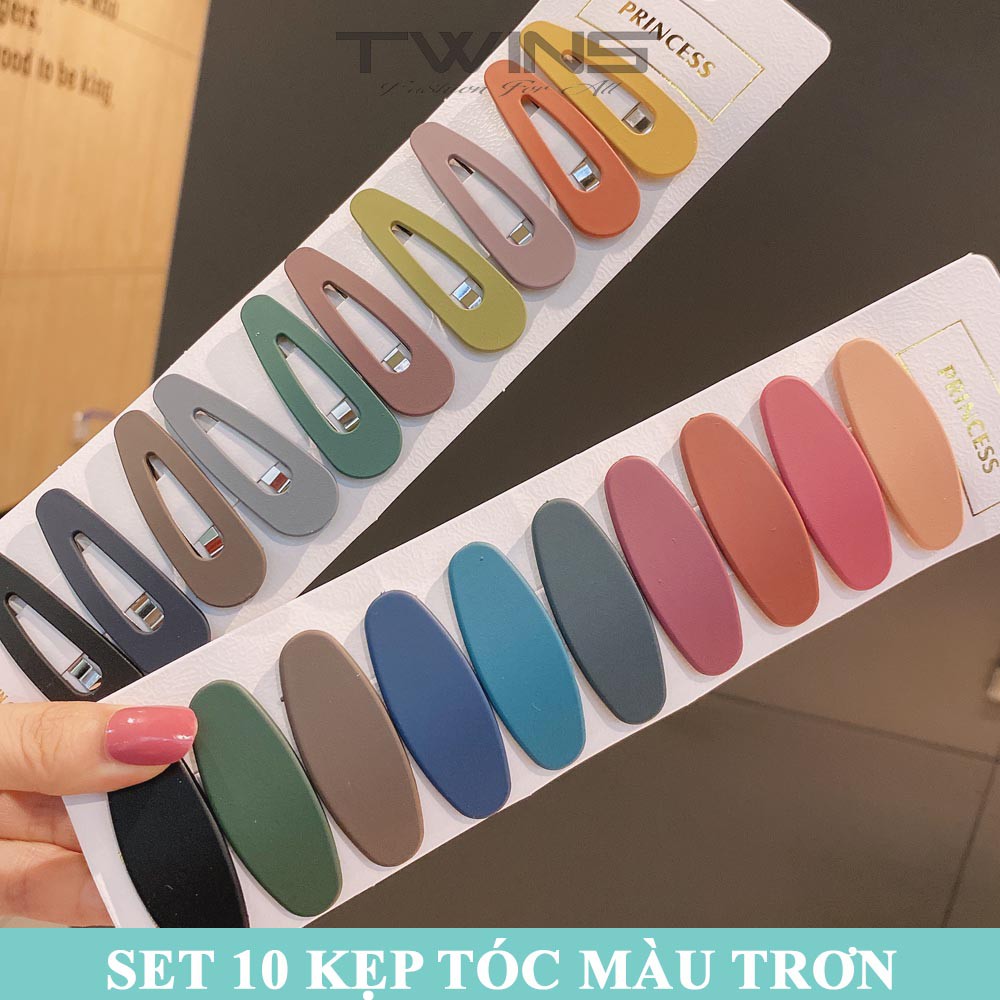 Set 10 kẹp tóc trơn SK208 sang trọng, dễ thương, xinh đẹp, cute phong cách Hàn Quốc làm phụ kiện tóc cho nữ