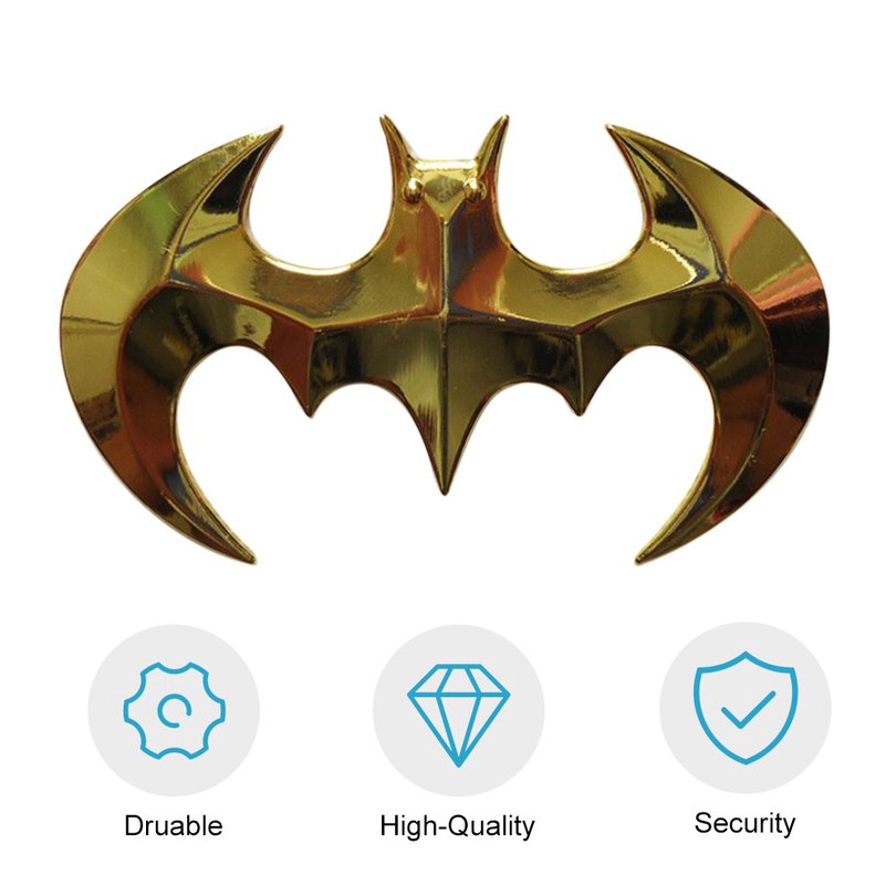 Miếng Dán Trang Trí Xe Hơi Hình Logo Batman 3D Chất Liệu Kim Loại