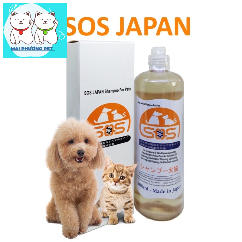 SOS Nhật bản - Sữa Tắm chó mèo cao cấp 500ml (chó mèo dùng chung) Thơm lâu và diệt ve rận