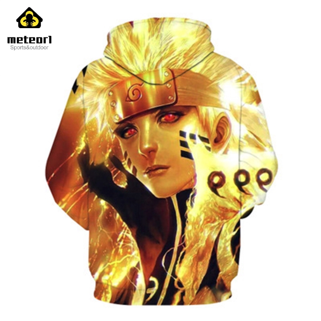 Áo hoodie dài tay in hình Naruto 3D thời trang