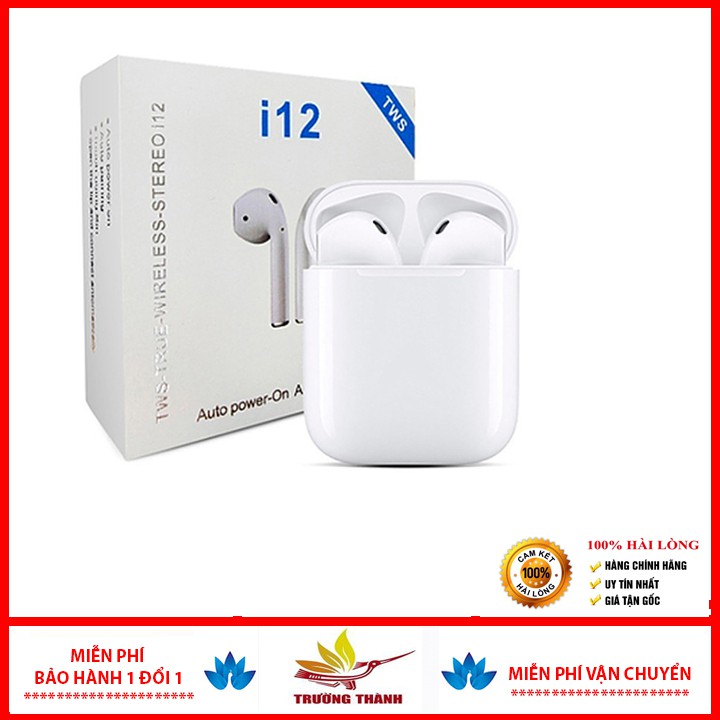 TAI NGHE KHÔNG DÂY KẾT NỐI BLUETOOTH  I12 TWS 5.0 -  TAI NGHE CẢM ỨNG VÂN TAY | BigBuy360 - bigbuy360.vn