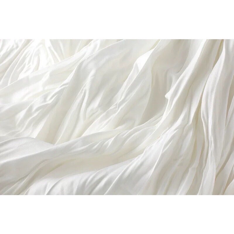 Chân váy dài nhăn dài 82cm loại 1 Quảng Châu chân váy midi xếp ly vintage